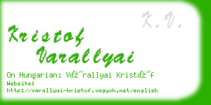 kristof varallyai business card